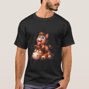 lustiges Tier für Jungen und Mädchen Pferde T-Shirt