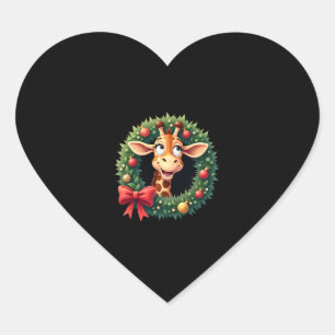 Lustiges Tier-Giraffe-Meme-Gesicht Festive Weihnac Herz-Aufkleber
