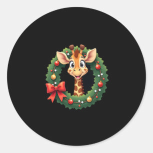 Lustiges Tier-Giraffe-Meme-Gesicht Festive Weihnac Runder Aufkleber
