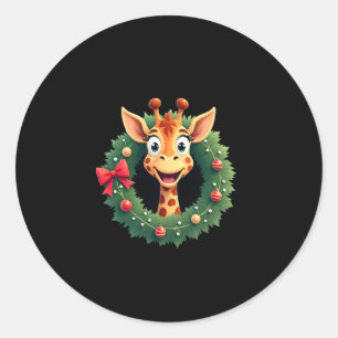 Lustiges Tier-Giraffe-Meme-Gesicht Festive Weihnac Runder Aufkleber