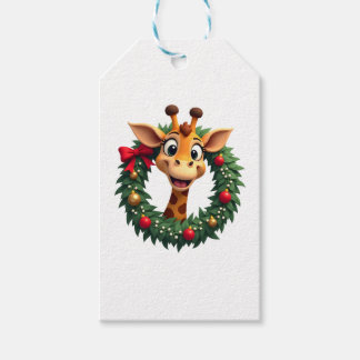 Lustiges Tier Giraffe Meme Gesicht Festliches Xmas Geschenkanhänger