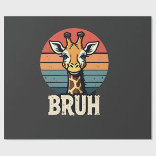 Lustiges Tier Giraffe Meme Gesicht Festliches Xmas Geschenkpapier