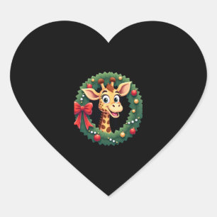 Lustiges Tier-Giraffe-Meme-Gesicht Festliches Xmas Herz-Aufkleber