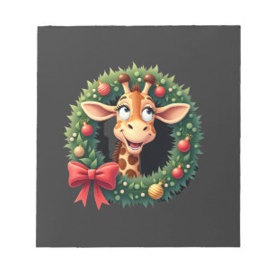 Lustiges Tier Giraffe Meme Gesicht Festliches Xmas Notizblock