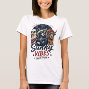 Lustiges Tier-Sonnen-Vibes-Grafik T-Shirt