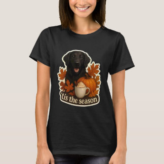 Lustiges Tis The Season Flat-Coated Retriever Hund T-Shirt