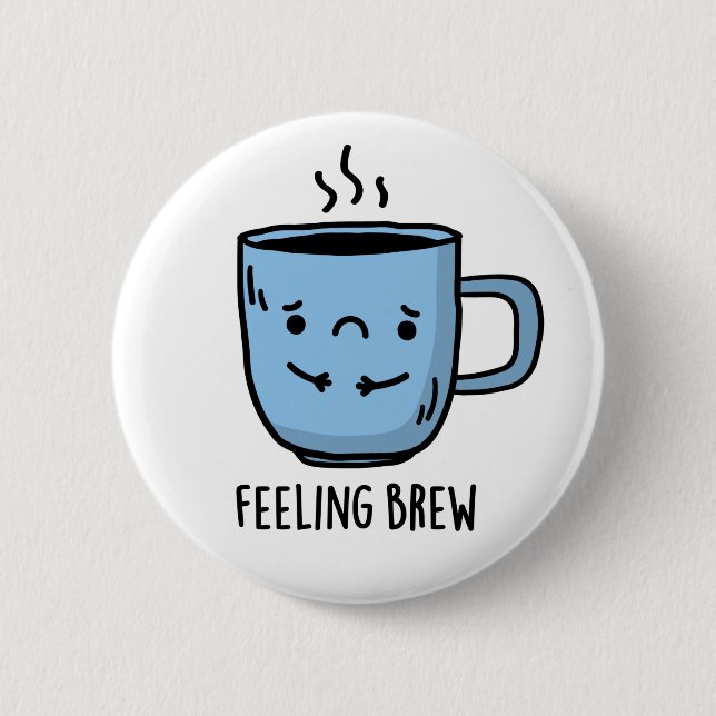 Lustiges Trauriges Kaffee-Pun-Schälchen  Button (Vorderseite)