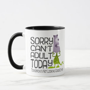 Lustiges trauriges kann nicht erwachsenes tasse