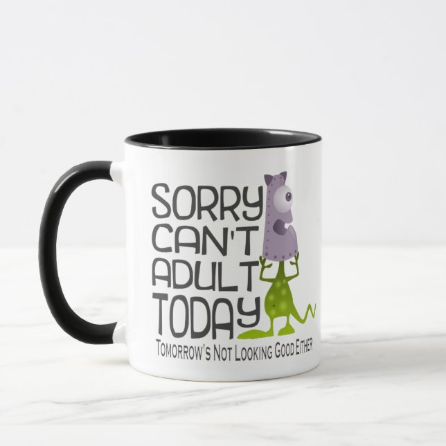 Lustiges trauriges kann nicht erwachsenes tasse (Links)
