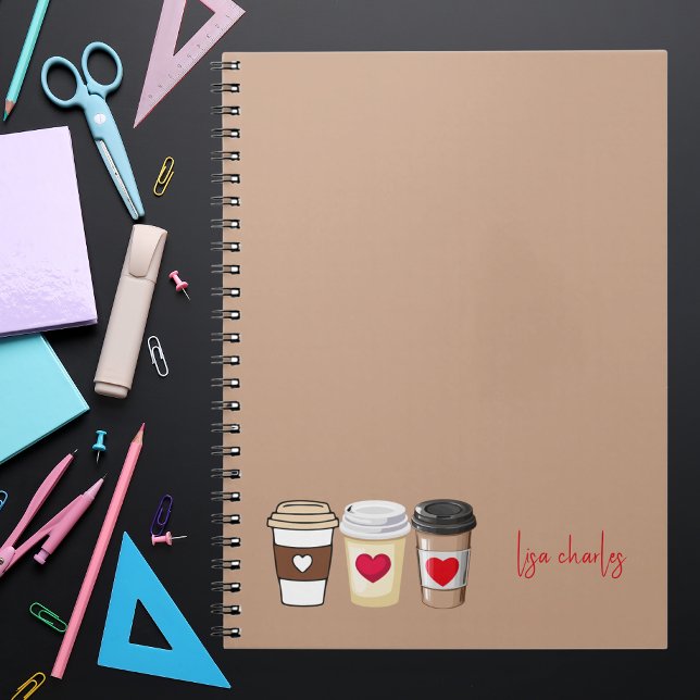 Lustiges Trendiges Kaffee Modernes Monogramm Notizblock (Von Creator hochgeladen)