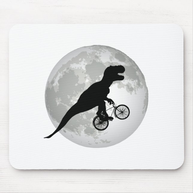 Lustiges Trex fliegendes Mond-Design Mousepad (Vorne)