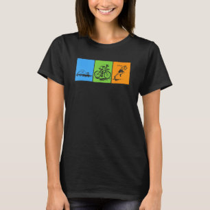 Lustiges Triathlon Schwimmen Fahrrad Lauf Design M T-Shirt