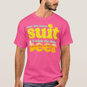 Lustiges Trinken Bier Anzug tragen T-Shirt