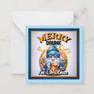Lustiges Trinken Retro Weihnachten Mitteilungskarte