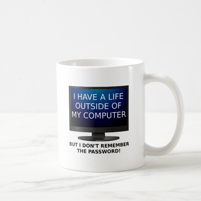 Lustiges Trinkgefäß Lebenspasswort Kaffeetasse (Rechts)