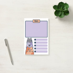 Lustiges Trio von Cartoon-Katzen Post-it Klebezettel