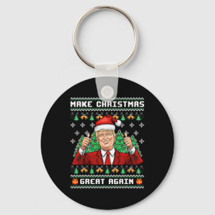 Lustiges Trump 2024 Mach Weihnachten wieder großar Schlüsselanhänger