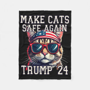 Lustiges Trump 24 Präsident Dete Meme Macht Katzen Fleecedecke