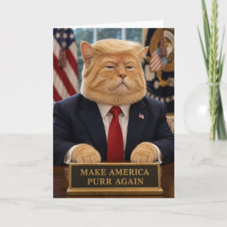 Lustiges Trump-Katz-Porträt – Make America Purr Ag Karte
