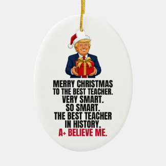 Lustiges Trump-Weihnachtsgeschenk für Lehrer Keramik Ornament