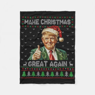 Lustiges Trump Weihnachtshemd Macht Weihnachten gr Fleecedecke