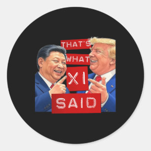 Lustiges Trump Xi und Trump lachendes Shirt  Runder Aufkleber