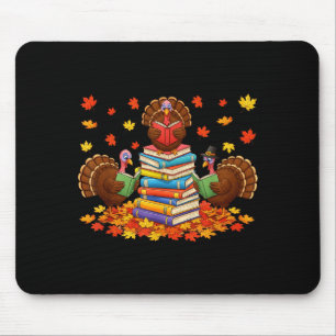 Lustiges Truthahn-Lesebuch Herbst Thanksgiving Leh Mousepad