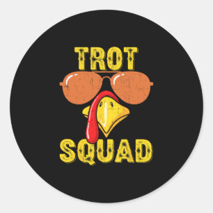 Lustiges Truthahn-Trott-Team Thanksgiving-Shirt fü Runder Aufkleber