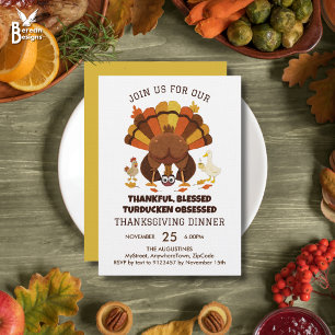 Lustiges Turducken Thanksgiving-Dinner Einladung