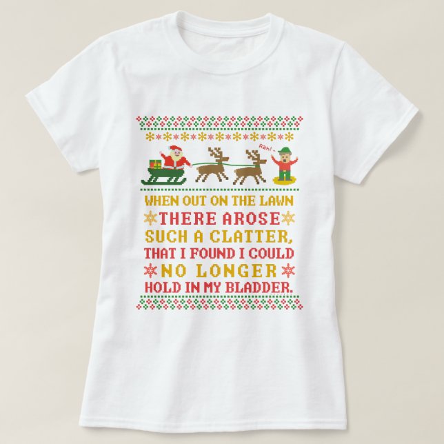 Lustiges Twas die Nacht vor T-Shirt (Design vorne)