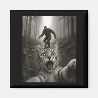 Lustiges überrascht Ed Katze Selfie mit Bigfoot Sa Magnet