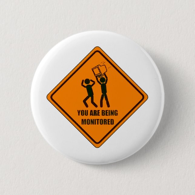 Lustiges überwachend button (Vorderseite)