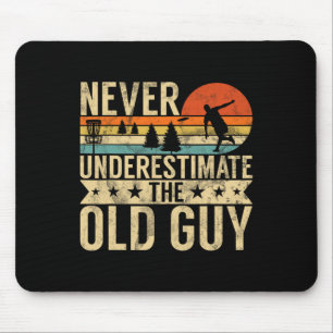 Lustiges Ultimate Frisbee Der alte Kerl Disc Golf Mousepad