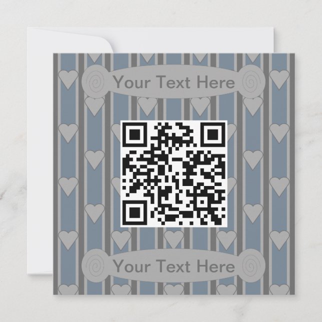 Lustiges und Fancy Herz QR Code Einladung (Vorderseite)