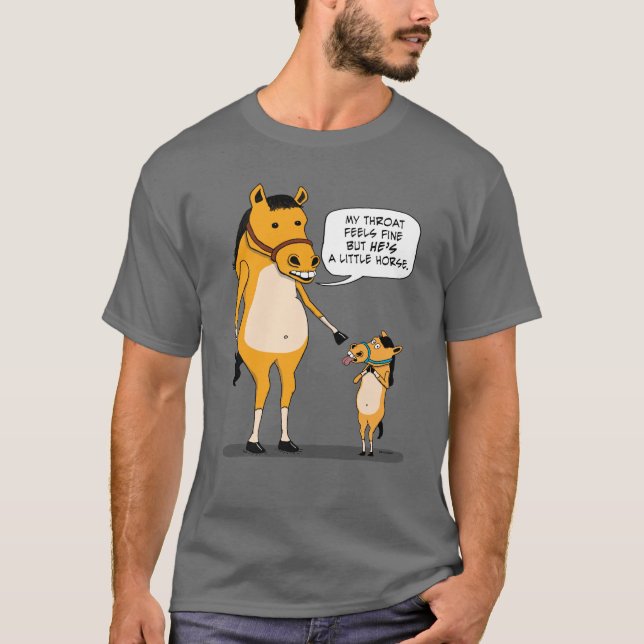 Lustiges und niedliches großes Pferd und kleines T-Shirt (Vorderseite)