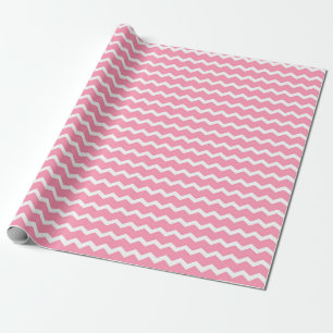 Lustiges und Spielendes Rosa und Weißes Zickzack-M Geschenkpapier