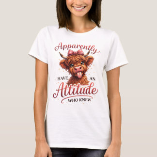 Lustiges und süßes Highland-Cow-T-Shirt-Design T-Shirt