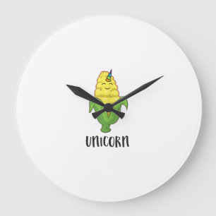 Lustiges Uni Corn Einhorn Maisliebhaber Maisbauer Große Wanduhr