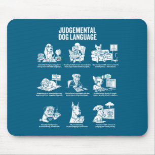 Lustiges urteilendes Hunde-Sprach-Meme Mousepad