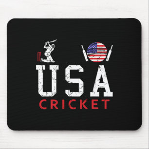 Lustiges Usa-Flagge Cricket-Spieler Sportfans Tee Mousepad