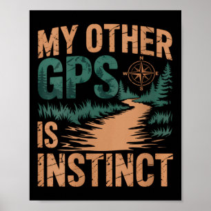 Lustiges V-Ausschnitt für Damen Geocaching Wandern Poster