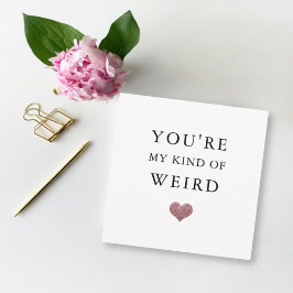 lustiges Valentin/Jubiläum Glitzer Herz seltsam Feiertagskarte