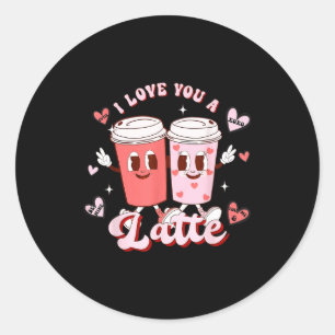 Lustiges Valentins-Shirt Ich liebe dich ein Latte- Runder Aufkleber