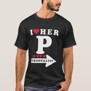 Lustiges Valentinstag-Paar passend Ich liebe sie P T-Shirt