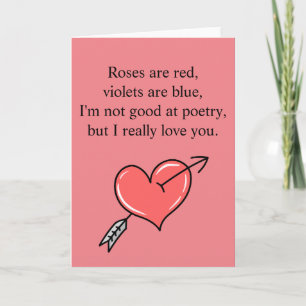 Lustiges Valentinstag Rosen Gedicht Karte