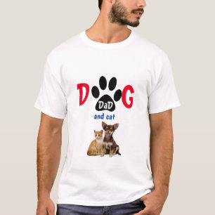 Lustiges Vater-T-Shirt für Hunde- und Katzenpapa z T-Shirt