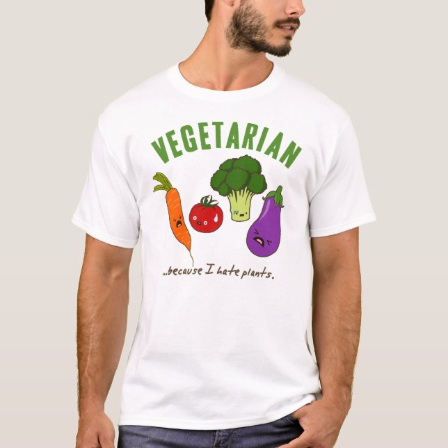 Lustiges vegetarisches Shirt - niedliches kawaii (Vorderseite)
