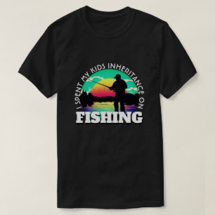 Lustiges Vererbtes Geld fürs Angeln Verschwenden T-Shirt
