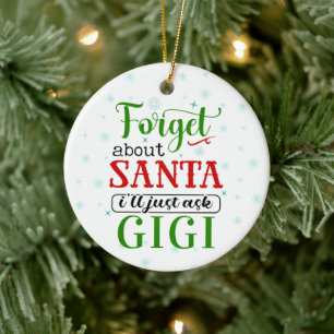 Lustiges Vergiss-Santa-Gigi-Weihnachtsbaumanhänger Keramik Ornament
