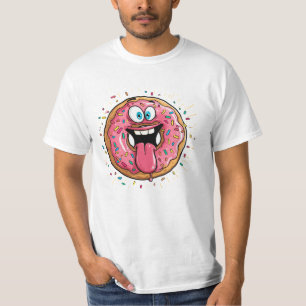 Lustiges Verrücktes Rosa Glasiertes Donut Monster T-Shirt